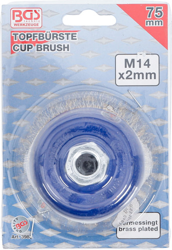 BGS Topfbürste | Aufnahme M14 x 2,0 mm | Ø 75 x 57 mm