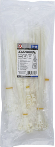 BGS Kabelbinder-Sortiment | weiß | 100 - 300 mm | 250-tlg.