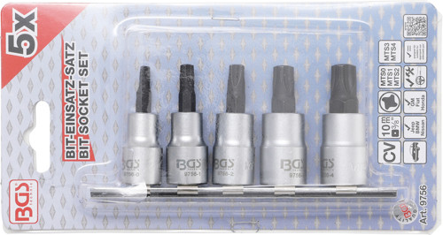 BGS Bit-Einsatz-Satz | Antrieb Innenvierkant 10 mm (3/8