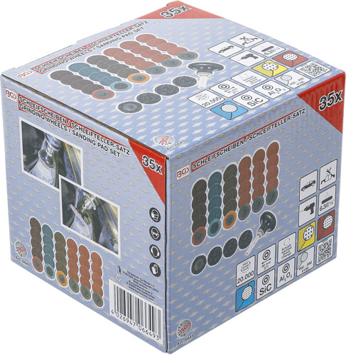 BGS Schleifscheiben / Schleifteller-Satz | Ø 50 mm | 35-tlg.