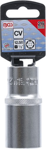 BGS Steckschlüssel-Einsatz Sechskant, tief | Antrieb Innenvierkant 12,5 mm (1/2