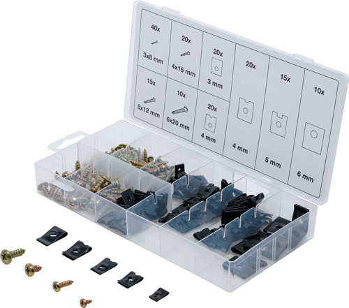 BGS Karosserie-Blechmuttern- und Schrauben-Sortiment | 170-tlg.