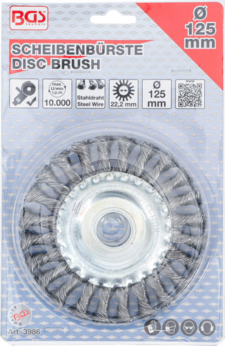 BGS Scheibenbürste / Zopfrundbürste | Ø 125 mm