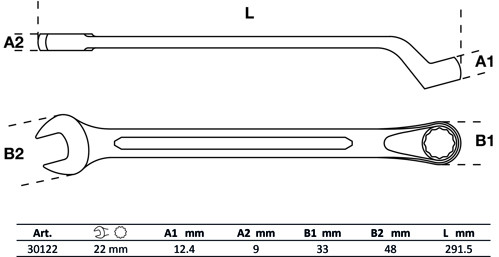 BGS Maul-Ringschlüssel, gekröpft | SW 22 mm