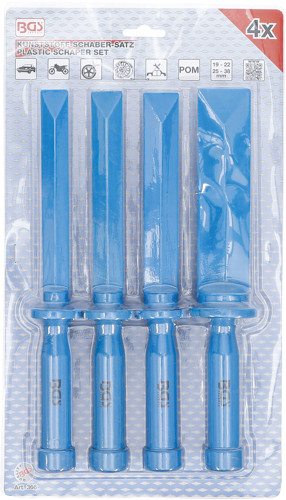 BGS Kunststoff-Schaber-Satz | 19 - 22 - 25 - 38 mm breit | 4-tlg.