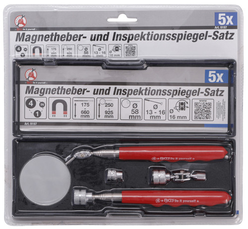 BGS Magnetheber- und Inspektionsspiegel-Satz | 4-tlg.