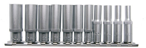 BGS Steckschlüssel-Einsatz-Satz Sechskant, tief | Antrieb Innenvierkant 6,3 mm (1/4