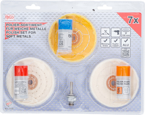 BGS Polier-Sortiment für weiche Metalle | 7-tlg.