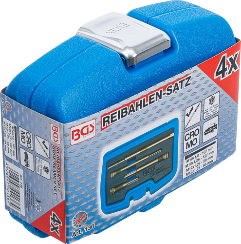 BGS Reibahlen-Satz für Glühkerzenbohrungen | 4-tlg.