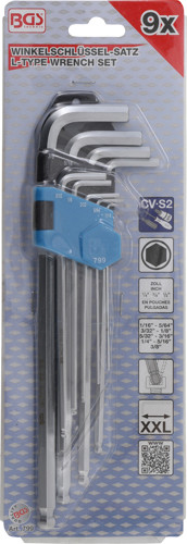 BGS Winkelschlüssel-Satz | Zollgrößen | Innensechskant / Innensechskant mit Kugelkopf 1/16