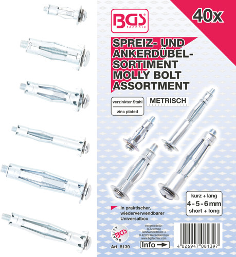 BGS Spreiz-/Ankerdübel-Sortiment | 40-tlg.