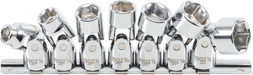 BGS Gelenk-Steckschlüssel-Satz, Sechskant | Antrieb Innenvierkant 10 mm (3/8