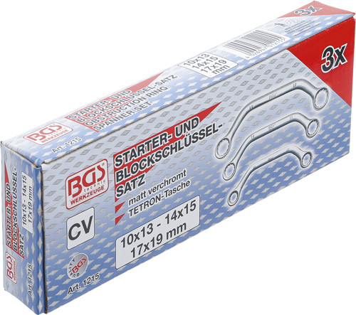 BGS Starter- und Blockschlüssel-Satz | SW 10 x 13 - 17 x 19 mm | 3-tlg.