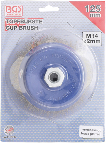 BGS Topfbürste | Aufnahme M14 x 2,0 mm | Ø 125 x 75 mm