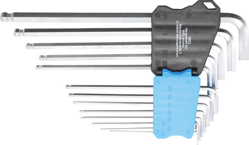 BGS Winkelschlüssel-Satz | extra lang | Zollgrößen | Innensechskant / Innensechskant mit Kugelkopf 0,05