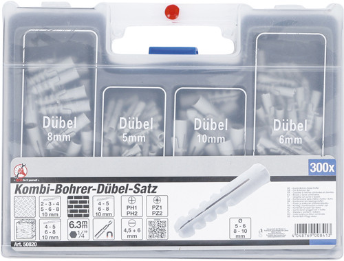 BGS Kombi-Bohrer-Dübel-Satz | 300-tlg.