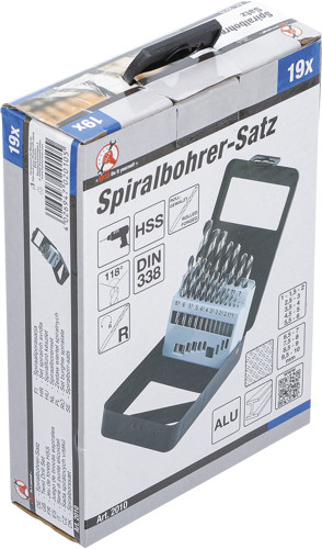 BGS HSS-Spiralbohrer-Satz | 1 - 10 mm | 19-tlg.