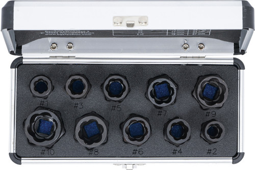 BGS Spiral-Profil-Steckschlüssel-Satz / Schraubenausdreher | Antrieb Innensechskant 10 mm (3/8