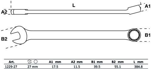 BGS Maul-Ringschlüssel | extra lang | SW 27 mm