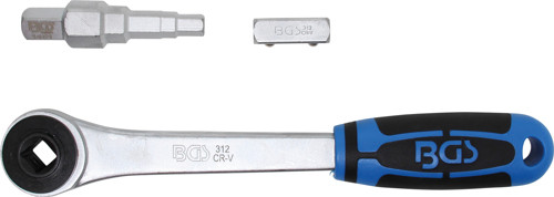 BGS Durchsteckknarre mit Adapter und Stufenschlüssel | Abtrieb Innenvierkant 12,5 mm (1/2