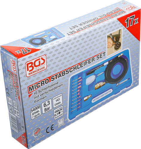 BGS Druckluft-Micro-Stabschleifer-Satz | 17-tlg.
