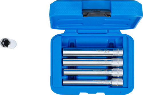 BGS Steckschlüssel-Einsatz-Satz, Sechskant, extra tief | Antrieb Innenvierkant 10 mm (3/8