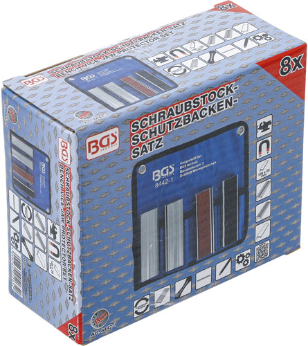BGS Schraubstock-Schutzbacken-Satz | Aluminium | 125 mm | 8-tlg.