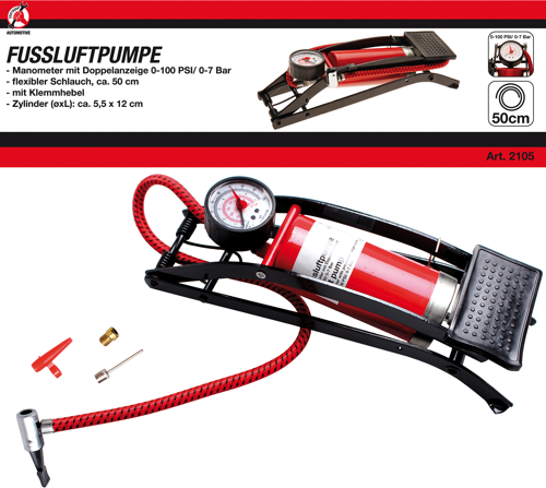 BGS Fußluftpumpe | 0 - 7 bar