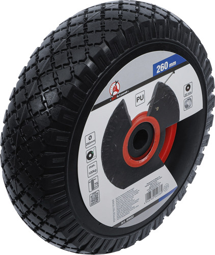 BGS Rad für Sackkarren / Bollerwagen | PU, rot / schwarz | 260 mm