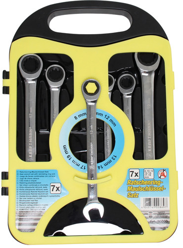 BGS Ratschenring-Maulschlüssel-Satz | SW 8 - 19 mm | 7-tlg.