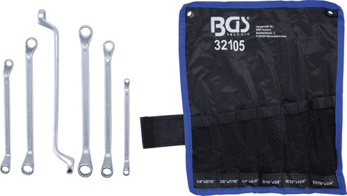 BGS Doppel-Ringschlüssel-Satz | gekröpft | Zollgrößen | SW 1/4