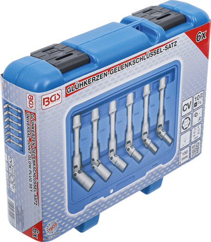 BGS Universal Glühkerzen-Gelenkschlüssel-Satz, Sechskant | Antrieb Innenvierkant 10 mm (3/8