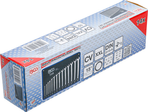 BGS Maul-Ringschlüssel-Satz | extra lang | SW 6 - 19 mm | 14-tlg.