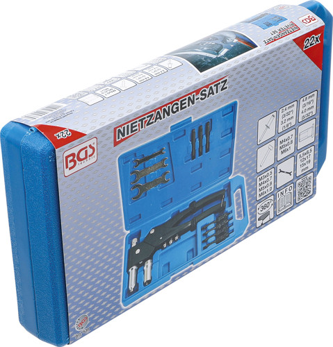 BGS Nietzangen-Satz | für Standardnieten, Nietmuttern und Nietbolzen