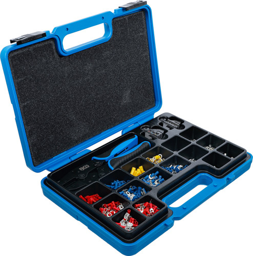 BGS Crimpzangen-Satz | mit 2 Paar Backen | mit Kabelschuh-Sortiment | 1000-tlg.