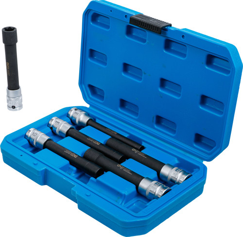 BGS Steckschlüssel-Einsatz-Satz E-Profil, extra lang | Antrieb Innenvierkant 12,5 mm (1/2