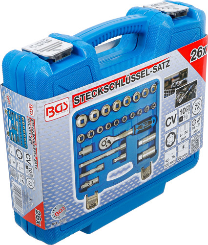 BGS Steckschlüssel-Satz Wellenprofil | Antrieb 10 mm (3/8
