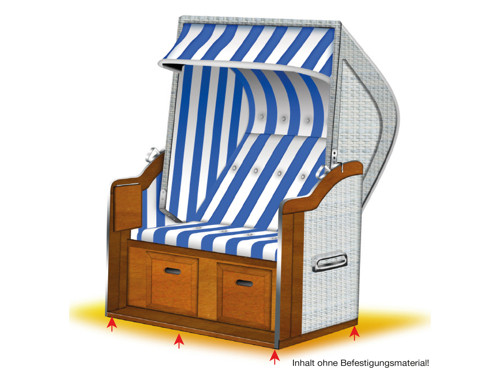 BGS Doppel-Lenkrollen-Satz | für Strandkörbe | Ø 75 mm | 4-tlg.