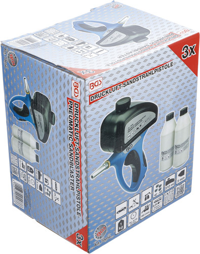 BGS Druckluft-Sandstrahlpistole inkl. Zubehör | 3-tlg.