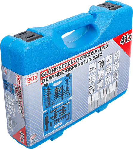 BGS Glühkerzen-Werkzeug und Gewinde-Reparatur-Satz | M8, M10 | 41-tlg.
