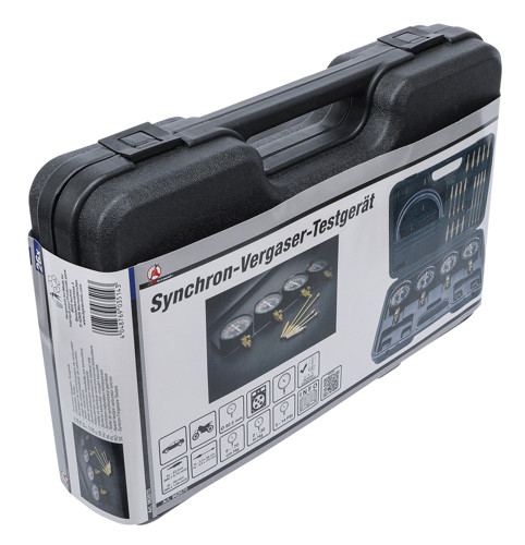 BGS Synchron-Vergaser-Testgerät | mit 4 Synchronuhren | 26-tlg.