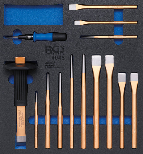 BGS Werkstattwageneinlage 2/3: Körner, Meißel, Splintentreiber | 14-tlg.