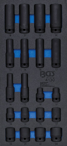 BGS Werkstattwageneinlage 1/3: Kraft-Steckschlüssel-Einsätze Sechskant | 12,5 mm (1/2