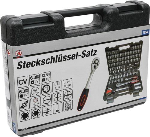BGS Steckschlüssel-Satz Wellenprofil | Antrieb 6,3 mm (1/4