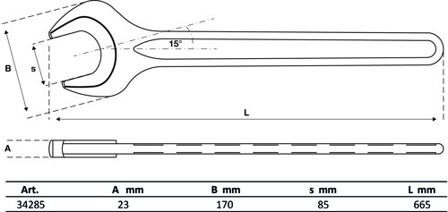 BGS Einmaulschlüssel | DIN 894 | SW 85 mm