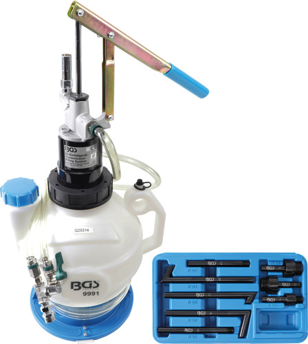 BGS Getriebeöl-Befüllgerät mit Handpumpe | mit Rücklaufsystem | mit 8 Adaptern | 7 l