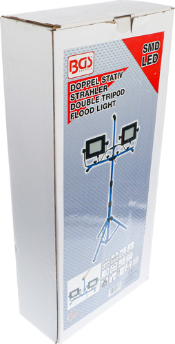BGS Duo-SMD-LED-Arbeits-Strahler | mit Stativ | 2 x 70 W