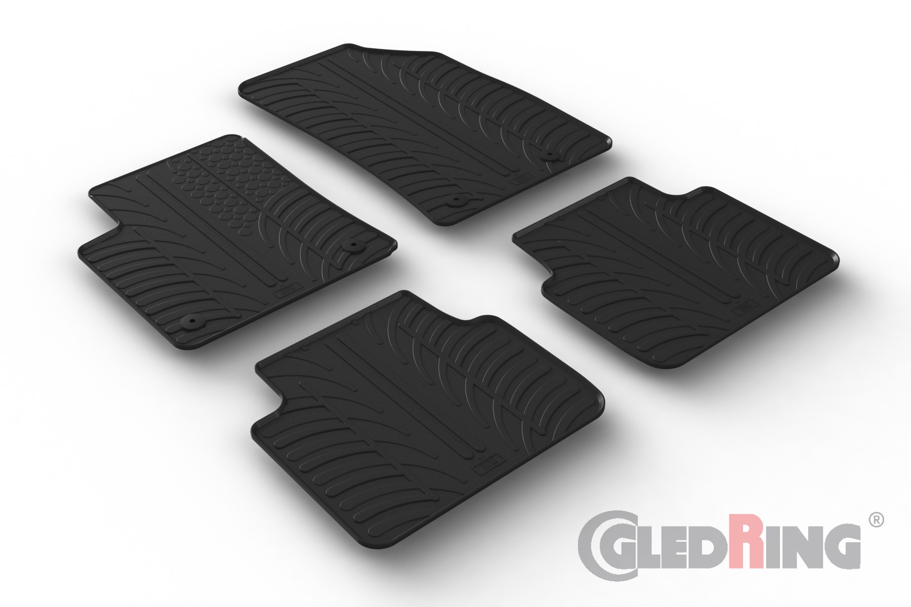 Original Gledring Passform Fußmatten Gummimatten 4 Tlg.+Fixing - OPEL Crossland SUV FL 02.2021->