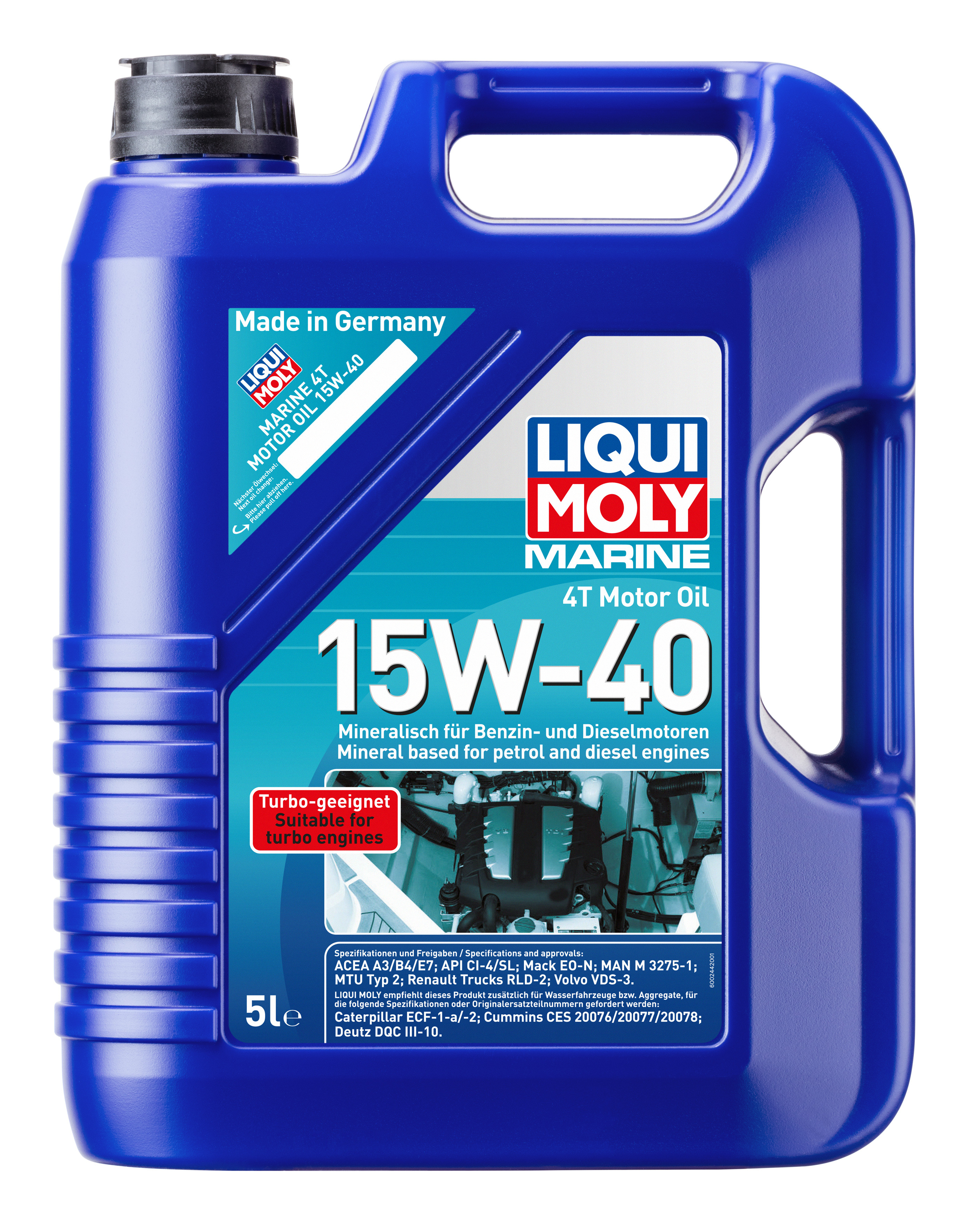 Liqui Moly 25016 Marine 4T Motor Oil 15W-40 5l