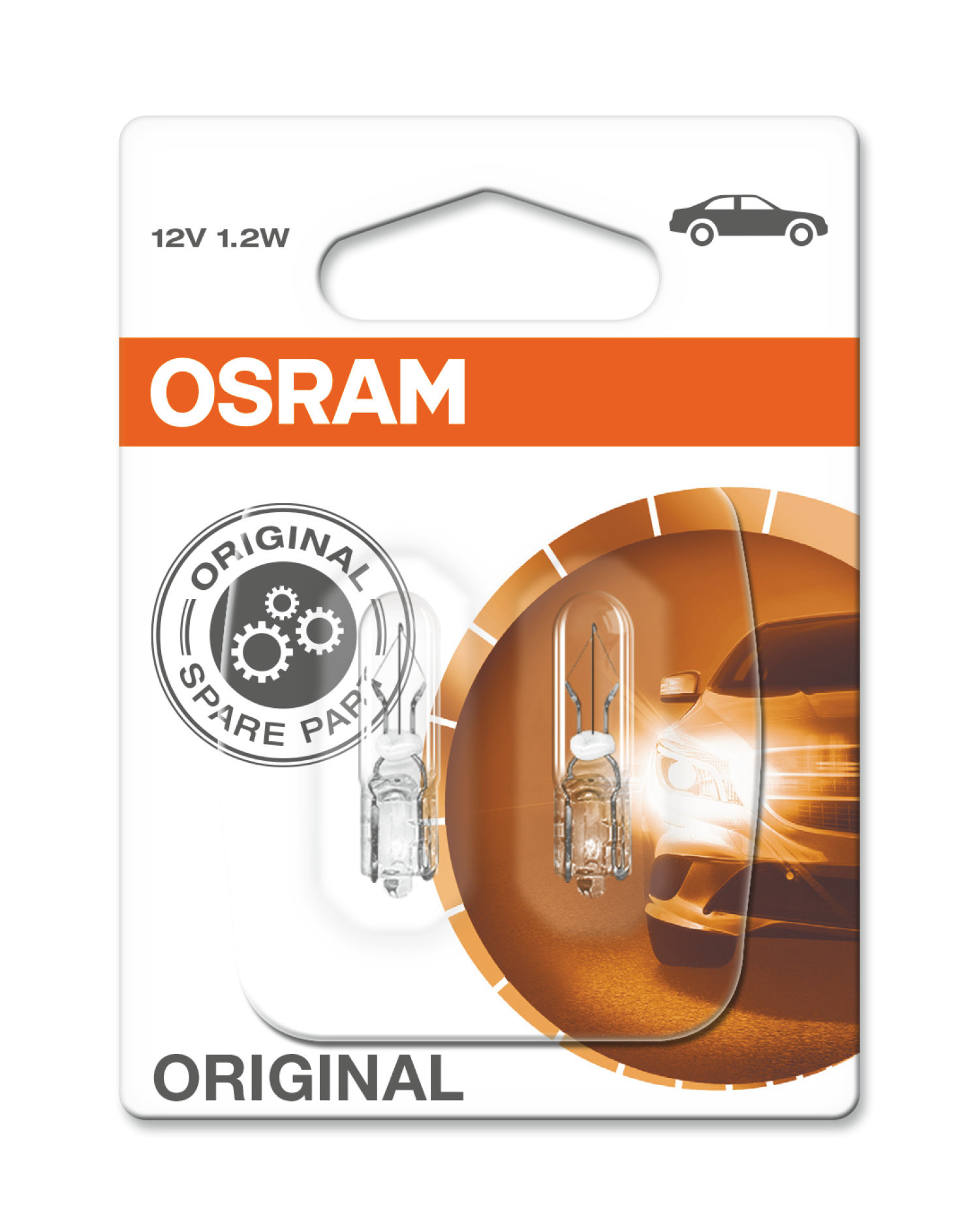 Osram Lampe mit Glassockel Glühlampe W1.2W W2x4.6d 12V 1W Doppelpack